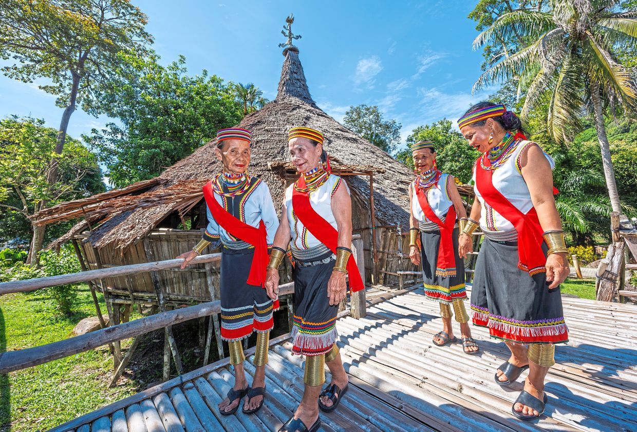 The ‘Ring Ladies’ making an appearance at the Sarawak Harvest and Folklore Festival.