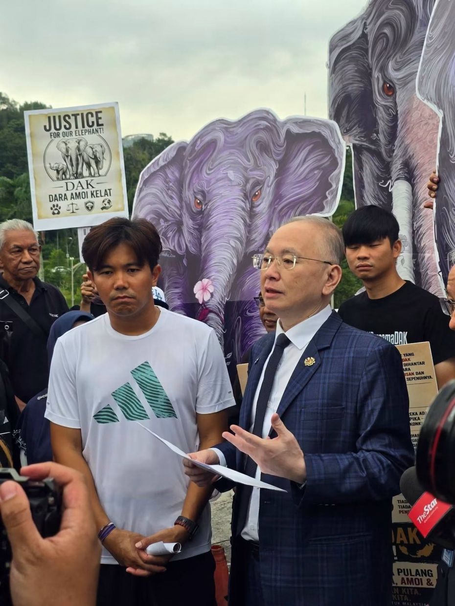 MCA President Datuk Seri Dr Wee Ka Siong (right) receives the memorandum from Barisan Nasional Youth community affairs bureau chief Neow Choo Seong. Credit: MCA