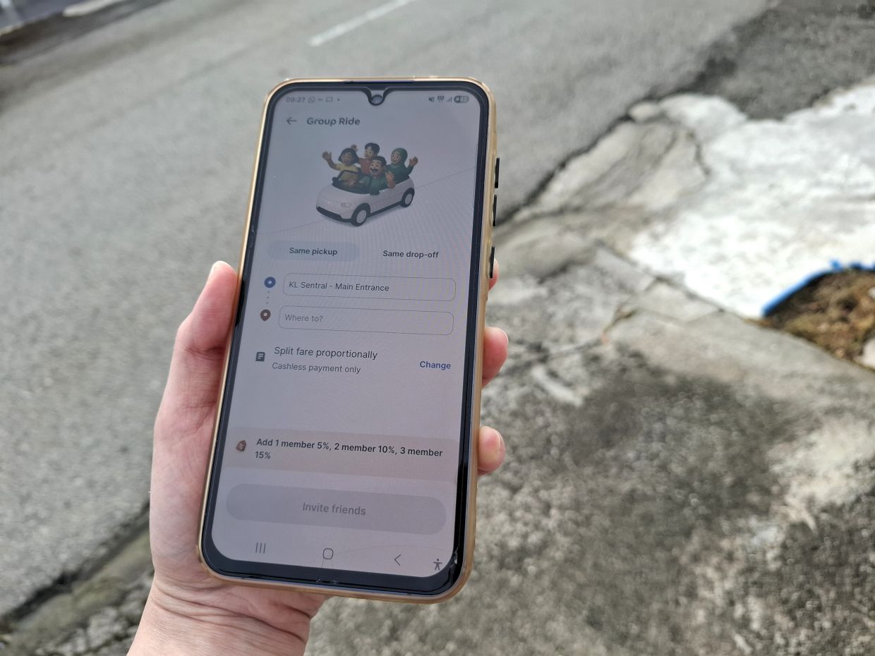 Group Rides lets you choose between a shared pickup or drop-off point, as well as the option to split fare either equally or proportionately, so you won’t have to worry about manual calculations. Image credit: The Star