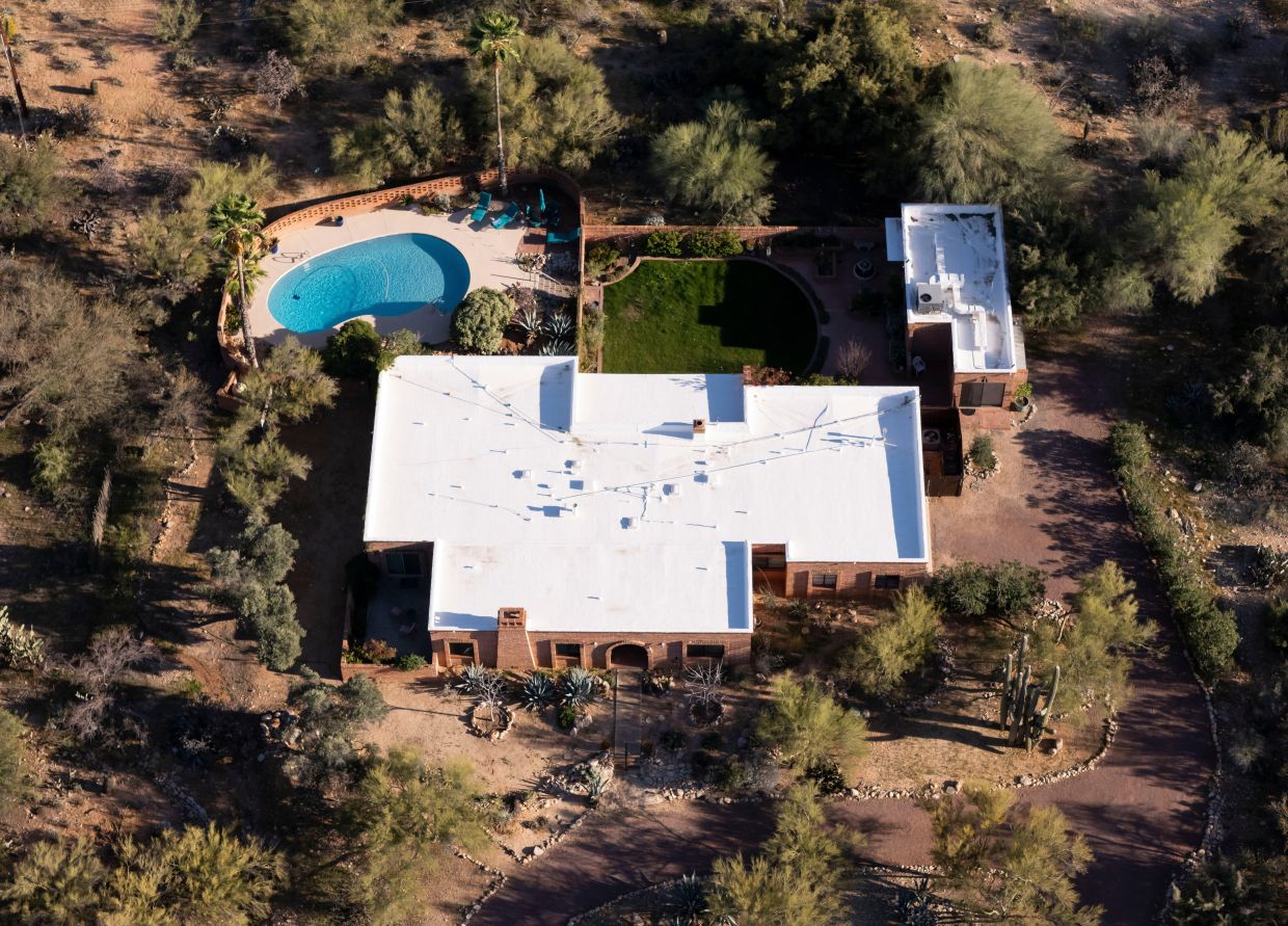 An aerial view of the home of Nancy Guthrie, the missing mother of 'Today' show host Savannah Guthrie, in Tucson. Photo: AP
