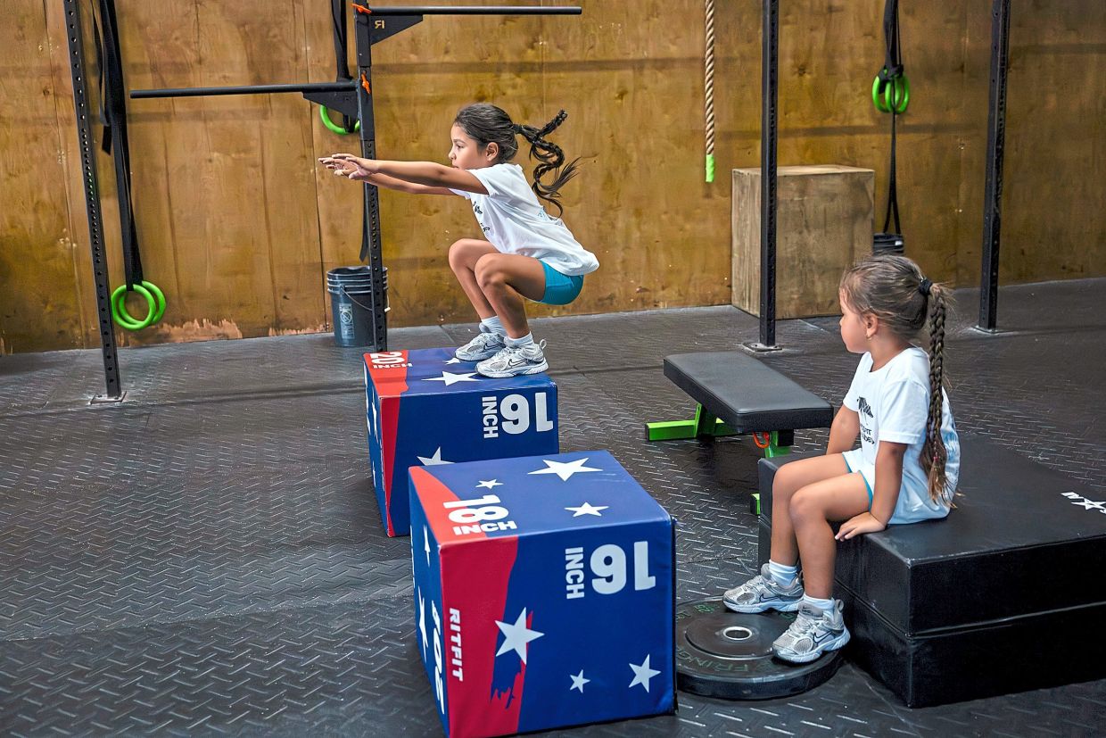 Winter jumps onto a plyometric box. Photo: The New York Times