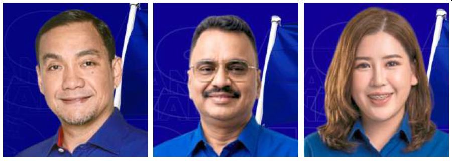 Barisan: (From left) Datuk Onn Hafiz Ghazi (Machap), R. Kumaran (Bukit Batu) and Tai Chee Chee (Senai).