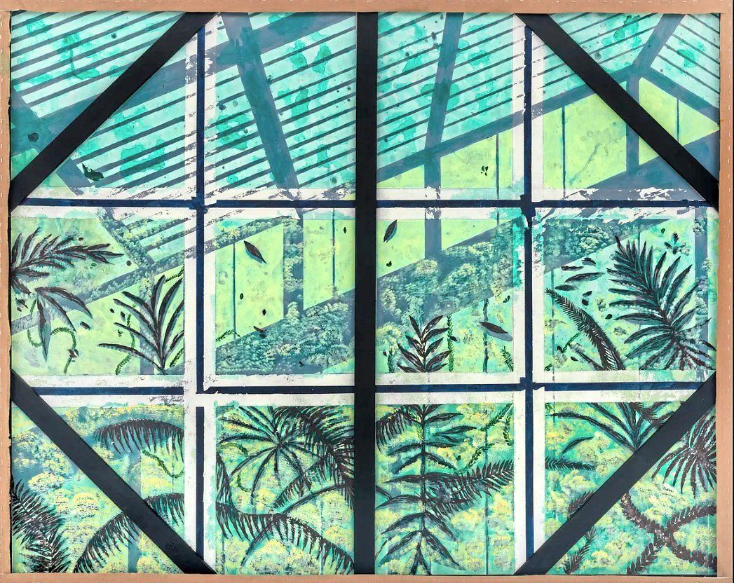 A close-up view of Arash Jabbar's mixed media artwork titled 'Behind The Windows', which is part of the Galeri Sasha group exhibition. Photo: Galeri Sasha