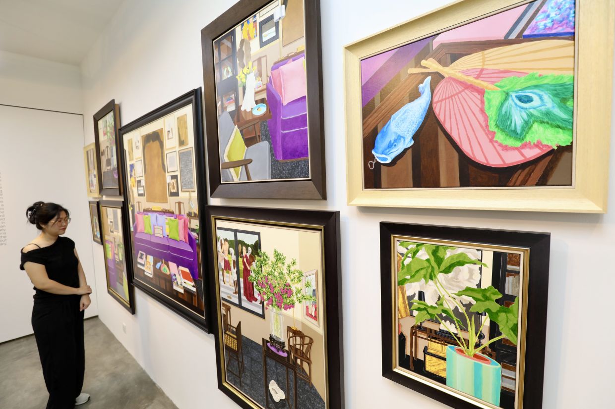 Justin Lim's exhibition 'Paintings For The Observer And The Observed' at the Richard Koh Fine Art gallery in Bangsar, KL. Photo: The Star/Leong Wai Yee 