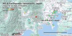 Magnitude 5.6 quake hits Yamanashi in Central Japan, nearby areas