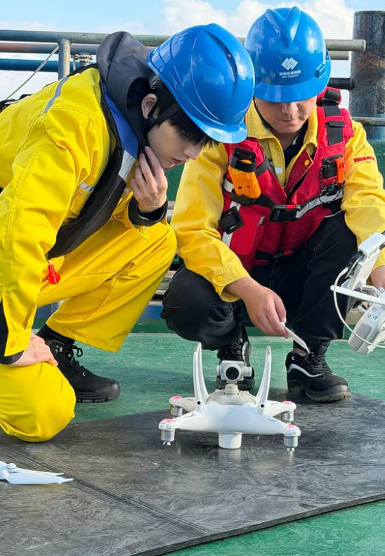 In the documentary, Zhang works alongside real electrical engineers on an offshore booster station. — Zhang Linghe/Instagram