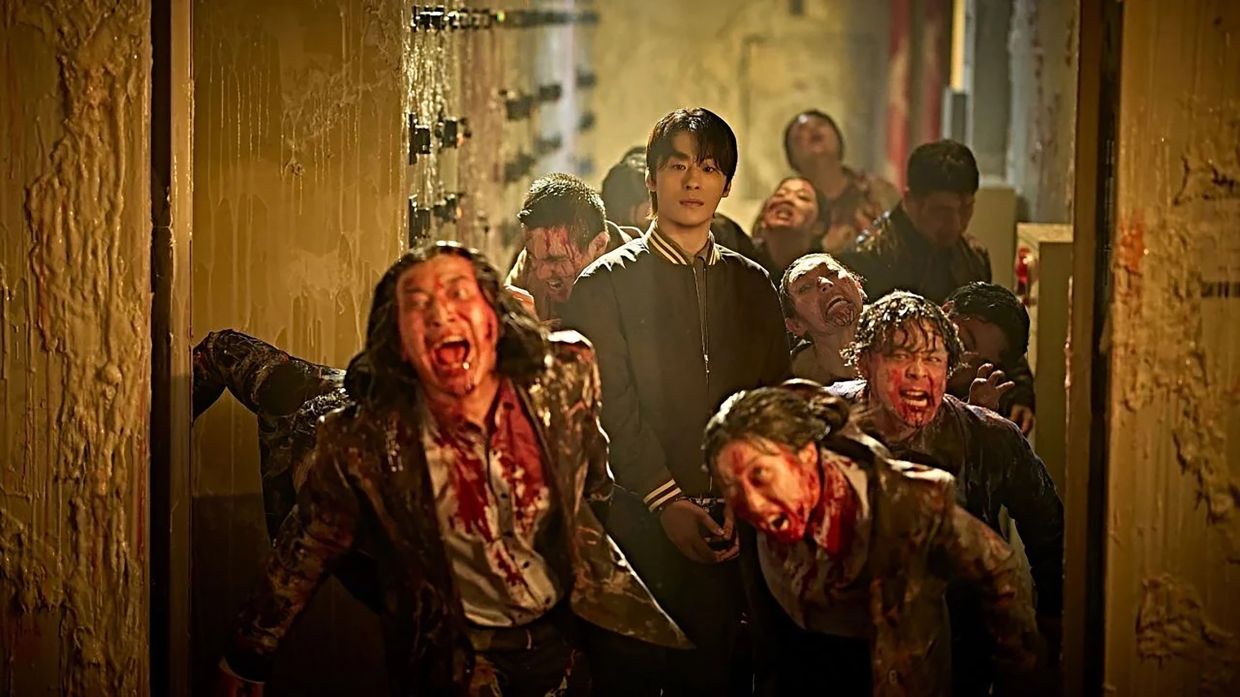 In Colony, Koo (centre) stars as a cold-blooded terrorist who engineers an evolved strain of the zombie virus.