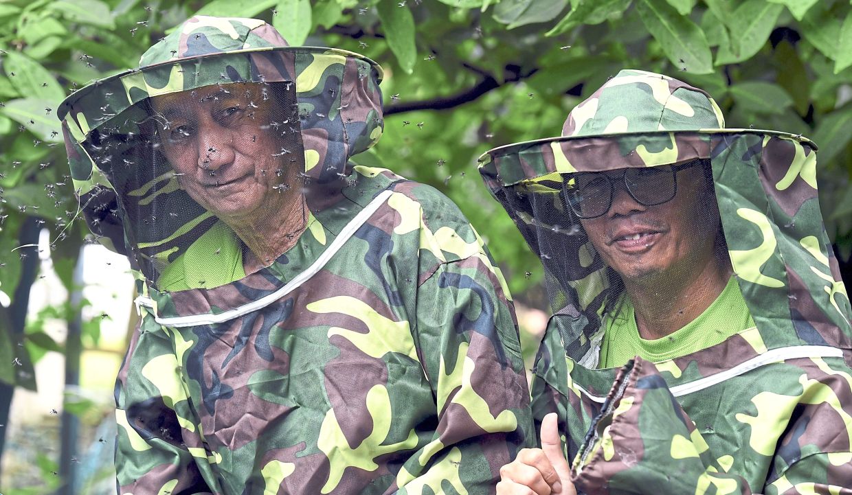 Lee (left) and Soh, the main beekeepers. 