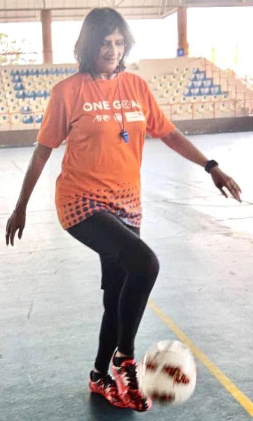 Still kicking: Gomez demonstrating her ball skills in this 2025 photo. The former national footballer introduced walking football to Malaysia in 2016 and founded the country’s first team in Negri Sembilan. — Photo from Gomez’s Instagram page