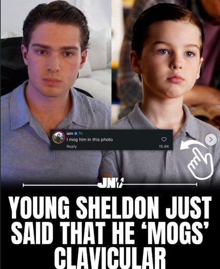 Outrageously outmogged: Clavicular getting into a mog war with 'Young Sheldon' actor Iain Armitage. — Instagram