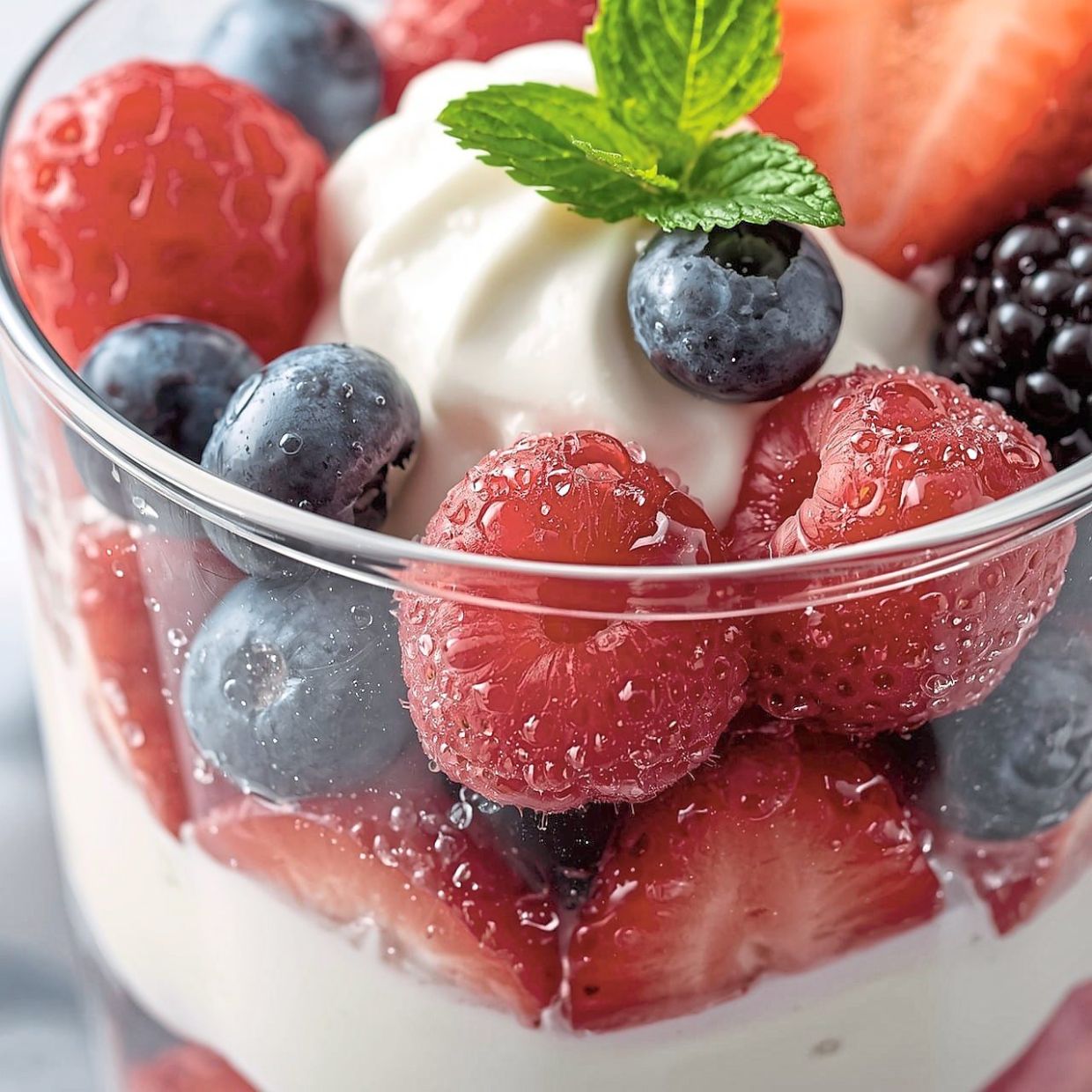 Berries havea high water content andare packed with antioxidants, vitamin C, and fibre.