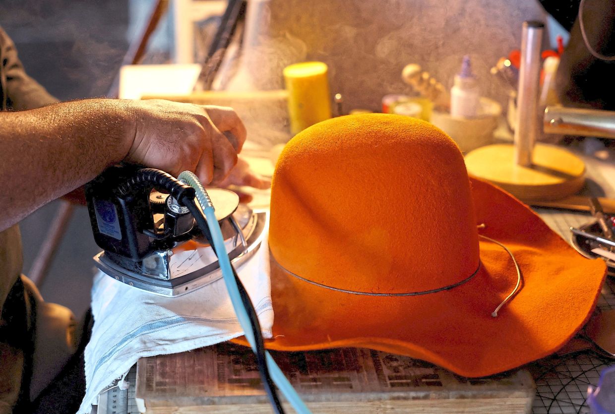 Fields produces high-end cowboy hats tailored to individual clients.