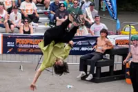 Bounce into the world of extreme pogo, full of courage, artistry, and 'mystical zest'
