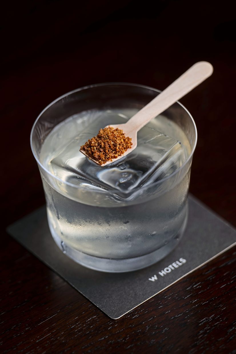 No. 19 Lorong Abang Haji Openg 6 cocktail from Living Room mixes gin, elderflower and Choya Jyuku Rich.