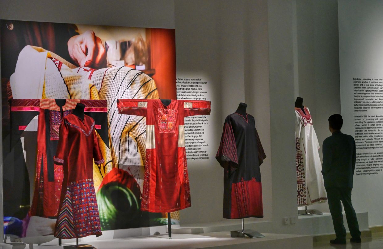 At the Islamic Arts Museum Malaysia, the 'Tatreez' exhibition is spread across two galleries. Photo: The Star/Raja Faisal Hishan
