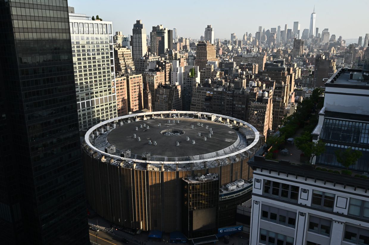 Aerial view of Madison Square Garden. Photo: AP
