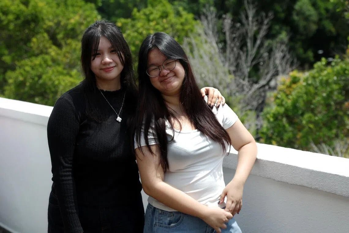 Little Wishes founder and Lasalle arts management student Loke Wai Yee (right), with partnerships co-lead and Temasek Polytechnic food science student Chloe Pek Jia En, at the inaugural SG Government Partnerships Office Community Exchange on July 4. - Photo: ST