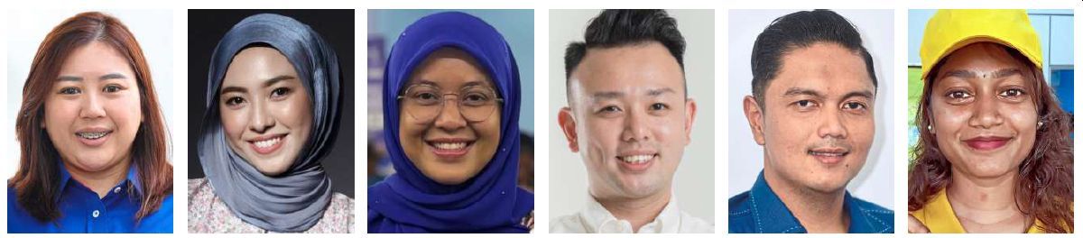 Road to polls: (From left) Tai, Ayna Soraya, Nadhirah Afiqah, Chua, Mohd Idzharruddin and Tamili aim to maintain their campaign momentum into the second week of campaigning, as they continue to build on early outreach efforts across key areas.