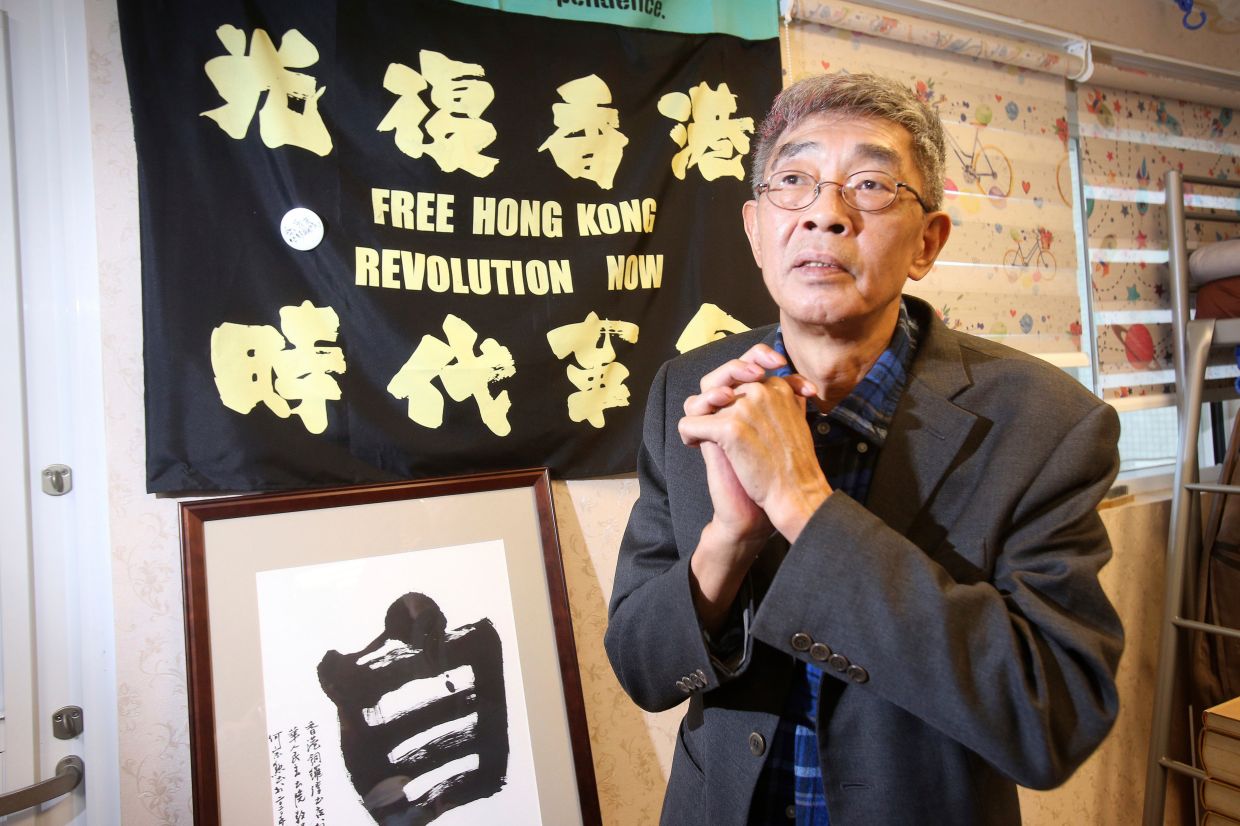Lam Wing-kee, one of five shareholders and staff at the Causeway Bay Book shop in Hong Kong, thanks the press on the opening day of his shop in Taipei in April 2020. Photo: AP