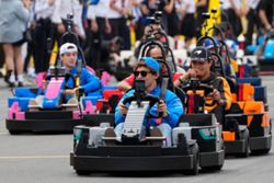 F1 drivers amuse British GP crowd with Lego car chaos