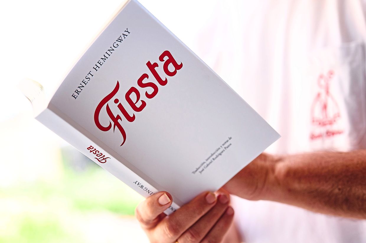 An image of the novel Fiesta,' the Spanish translation of Hemingway's 'The Sun Also Rises'. Photo: AP 