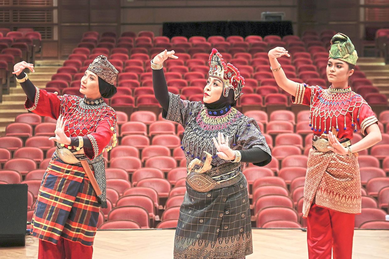 'Mak Yong Shakespeare: The Comedy Of Errors, An Adaptation' marks a significant milestone for its leading women – Norzizi (centre), Vanidah (left) and Mhia – as they take on male roles. Photo: The Star/Yap Chee Hong