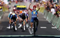 Cycling-Denmark's Pedersen wins Tour stage four, Norway's Traeen takes yellow jersey