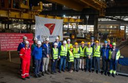 OMS celebrates first steel cutting of next-gen vessel