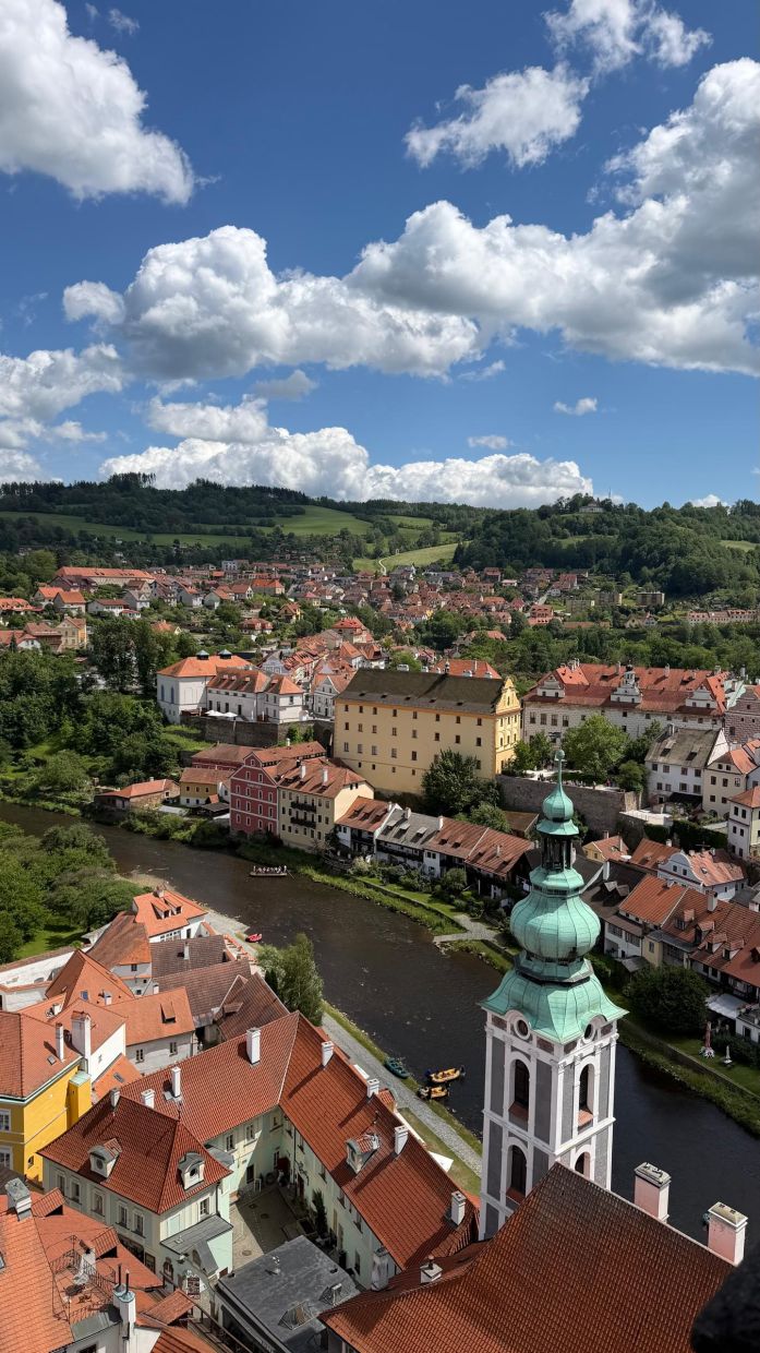 In Cesky Krumlov, the medieval streetscape has been perfectly.