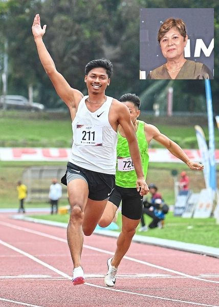 Greater expectations: Mohd Azeem Fahmi secured his first Asian Under-23 Championships gold medal in China yesterday. Inset: Marina Chin