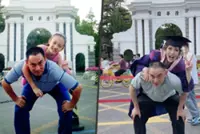 China woman graduates from Tsinghua University 17 years after childhood photo there with dad