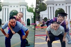 China woman graduates from Tsinghua University 17 years after childhood photo there with dad