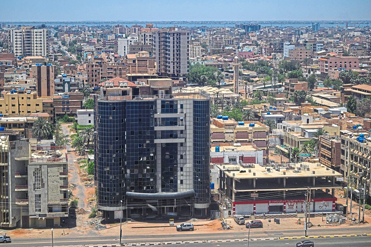 This aerial photo shows the capital Khartoum on April 15, 2026, on the third anniversary of the start of the war between the army and its paramilitary foes. (Photo by Khaled DESOUKI / AFP)
