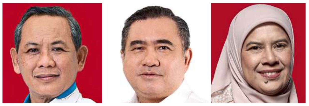 Pakatan candidates: (From left) Aminuddin, Loke and Noorzunita.