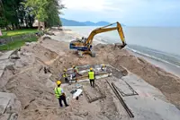 Sun, sea and sandbags in Penang