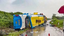 Four killed as passenger bus crashes off expressway in Vietnam's capital