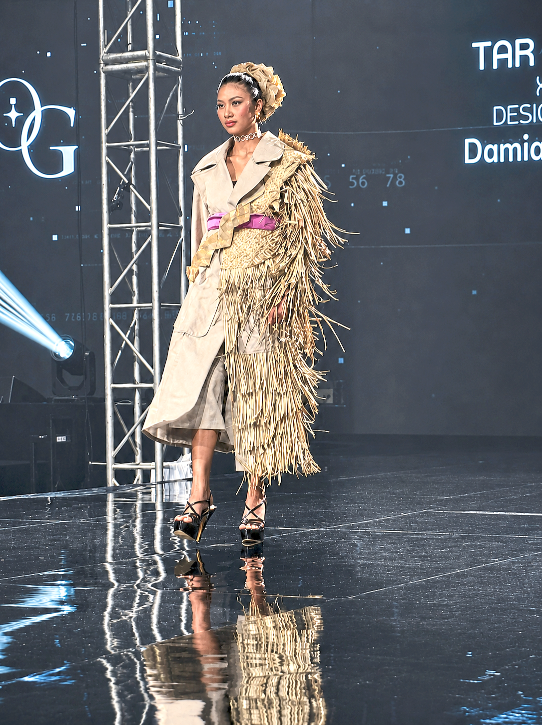Striking: A model wearing one of Damia Najla’s designs, featuring traditional weaving techniques.