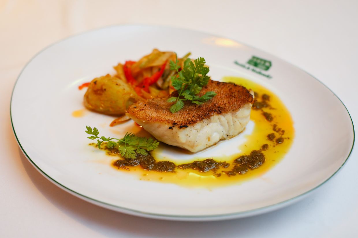 The coral trout features fish that has been cooked perfectly and retains flaky flesh.