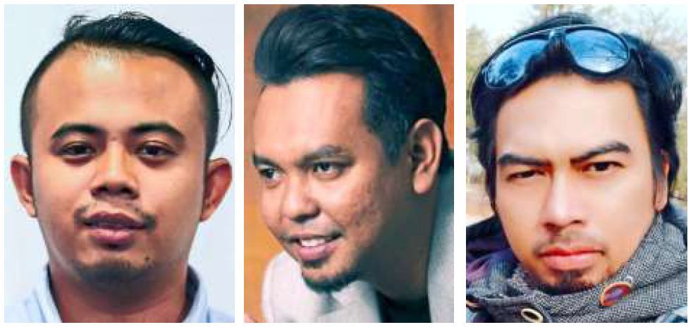 Until next time: (From left) Mohd Nasirruddin, Aizzul and Mohd Najib.
