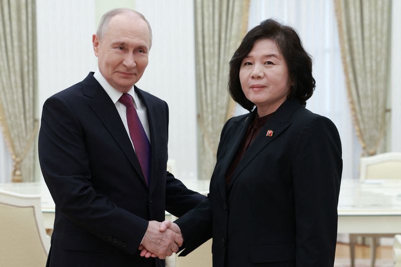 Russia’s Putin meets North Korea’s top diplomat in Kremlin
