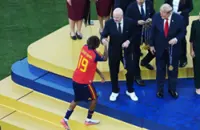 Soccer-Boos as Trump and Infantino enter the field for World Cup trophy ceremony