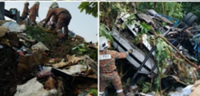 Three hurt, lorry plunges into ravine after collision with express bus on NSE