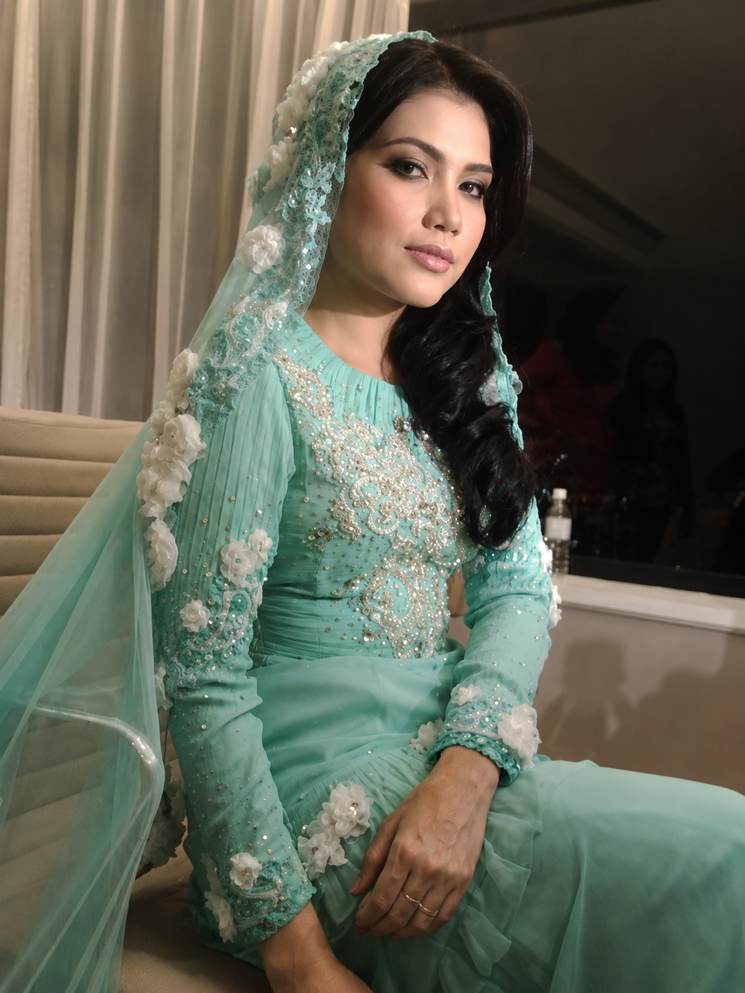 Elyana in a coloured design for her wedding in 2010. Photo: Hatta Dolmat