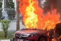 EV catches fire outside Woodlands HDB carpark; no injuries reported