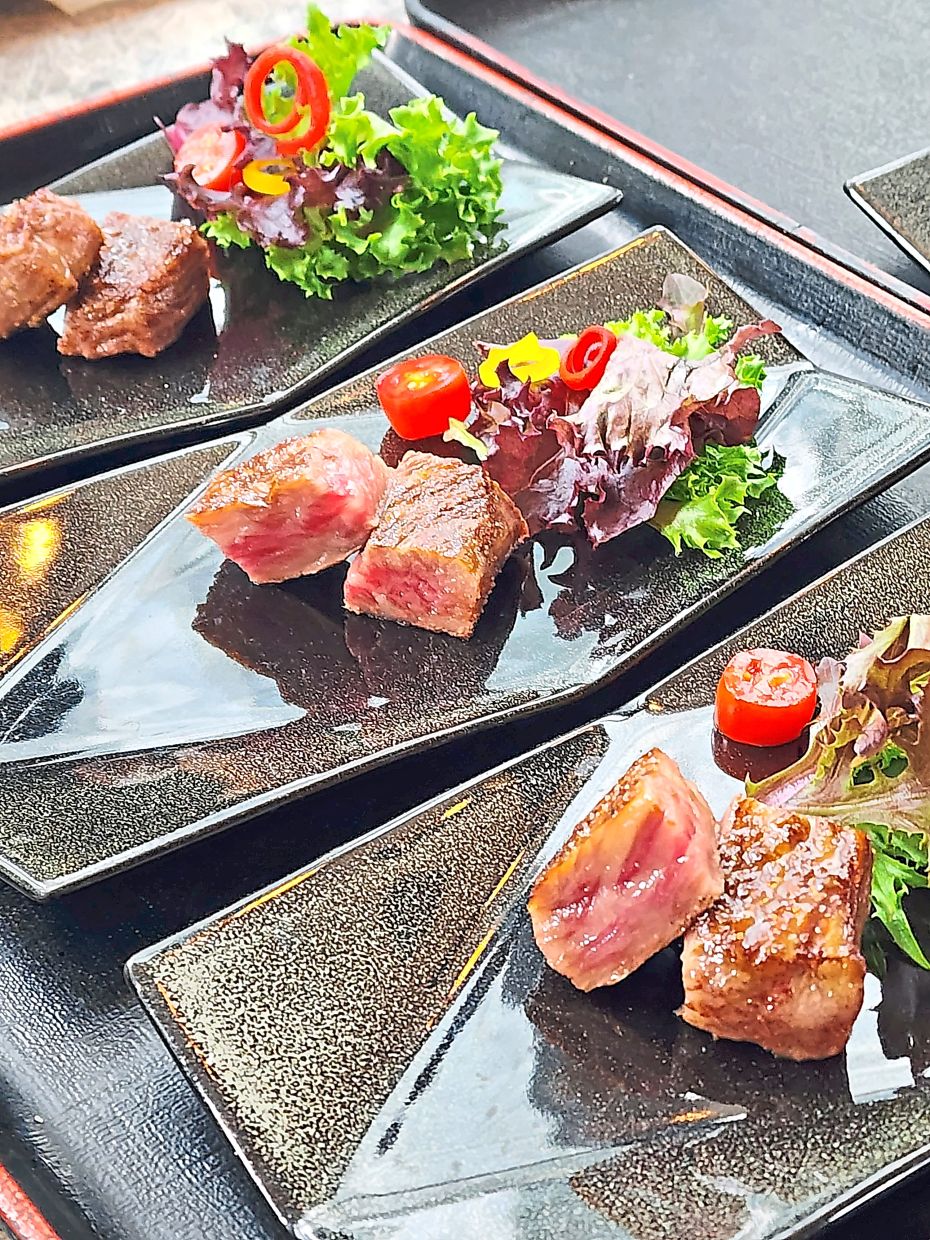 Saga beef is prized for its high marbling and exquisite texture. Photo: ABIRAMI DURAI/The Star