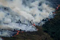 Tens of thousands flee fires in France, blazes merge outside Madrid