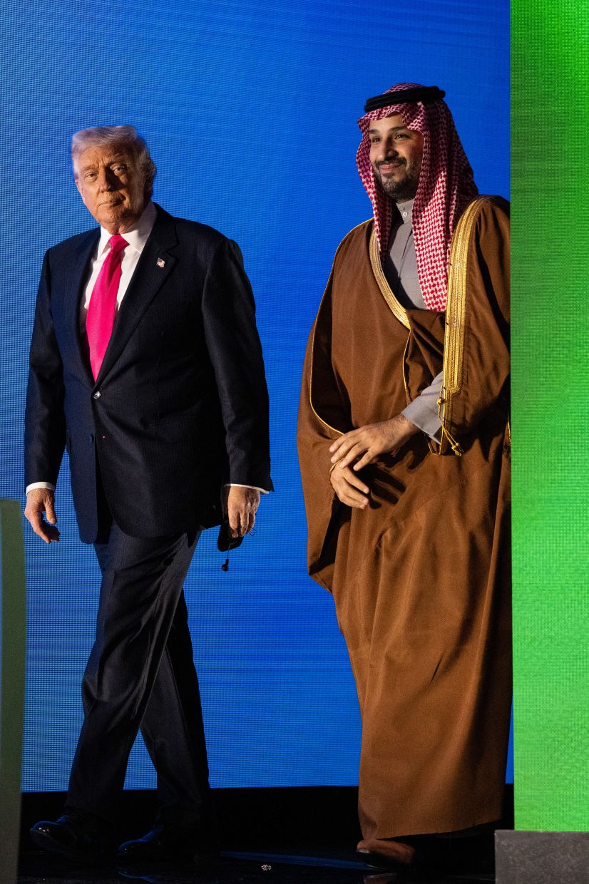 Trump with Crown Prince Mohammed bin Salman, the de facto Saudi leader who has warned that if Iran obtains a nuclear bomb, the Saudis will follow suit. — Haiyun Jiang/The New York Times