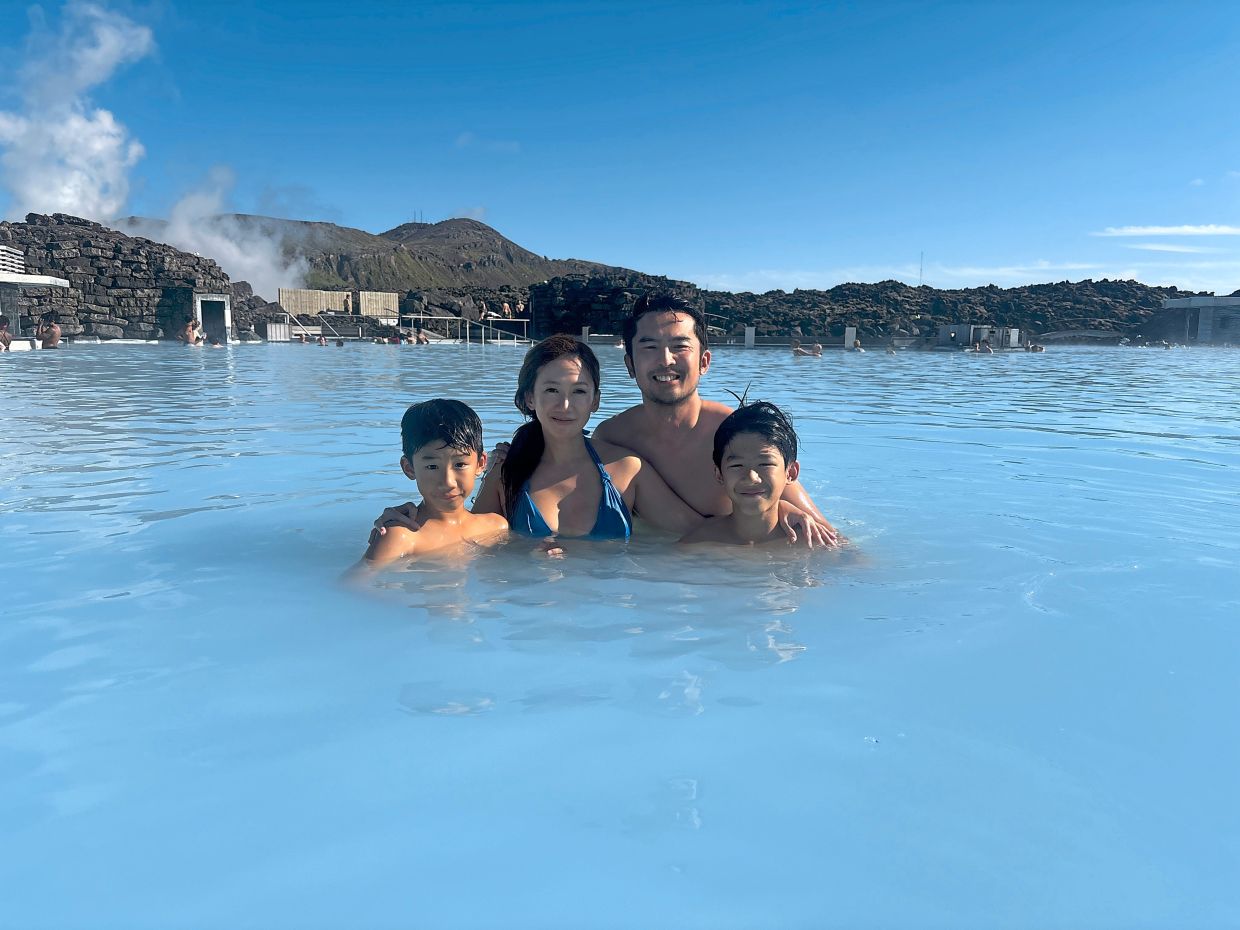 The writer and her family celebrated the end of their Iceland road trip with a dip in Iceand's famous Blue Lagoon.