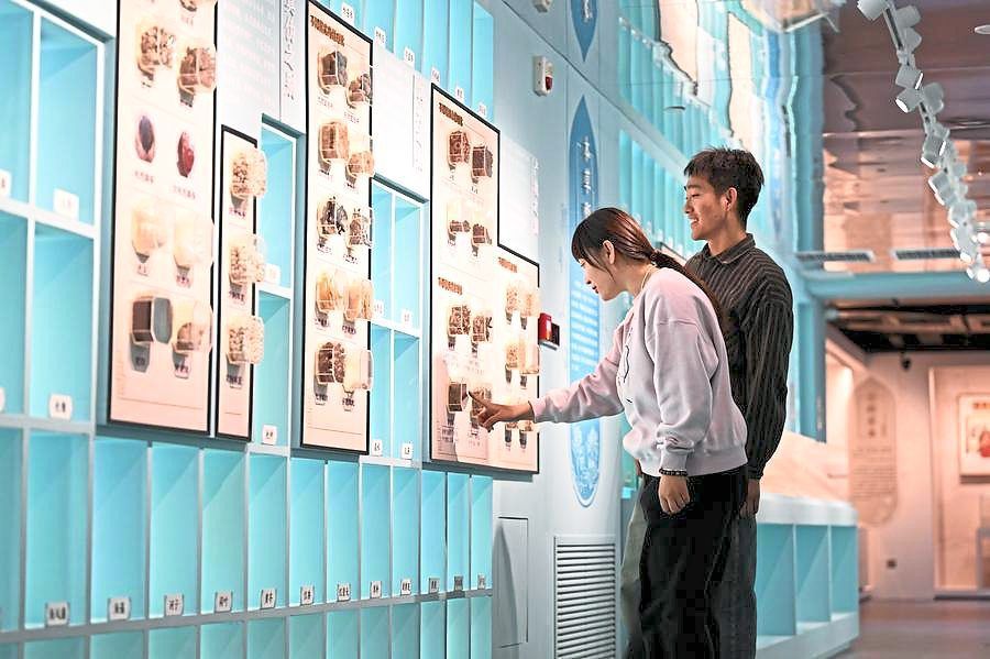 Remedy for all: People visiting a museum on traditional Chinese medicine in Tianjin. — Xinhua