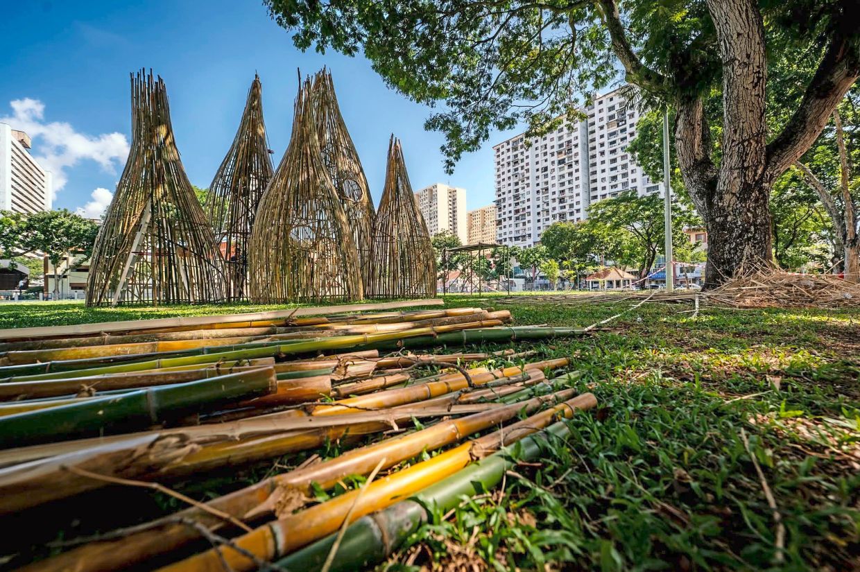 The Converge public installation by Taiwanese artist Kuei-Chih Lee explores the relationship between people, culture and nature. Photo: George Town Festival 